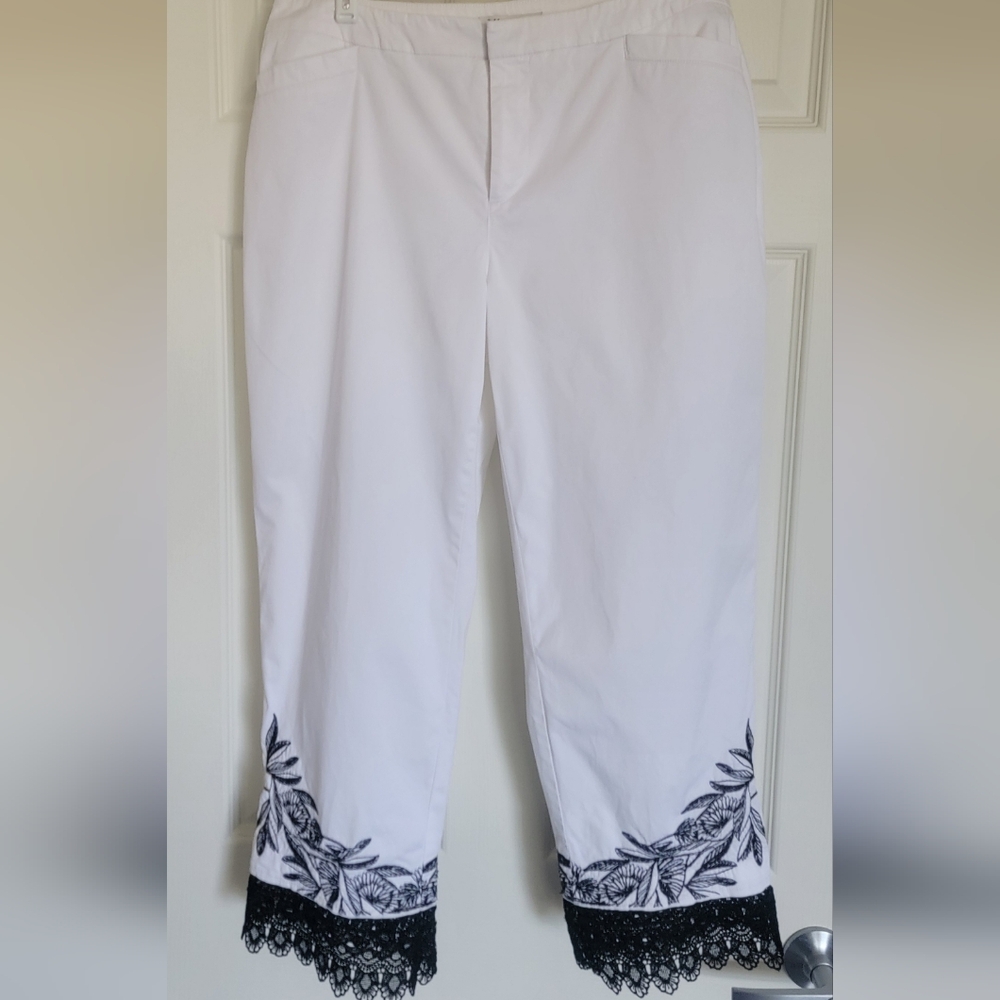 Coldwater Creek Black and White Cropped Pants